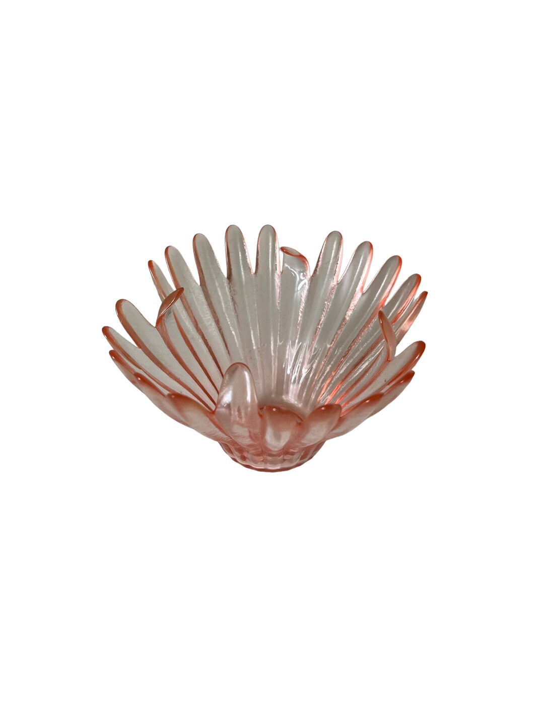 Vintage Floral Bowl Pink Glass Flower Petal Bowl Candy Dish Bedroom