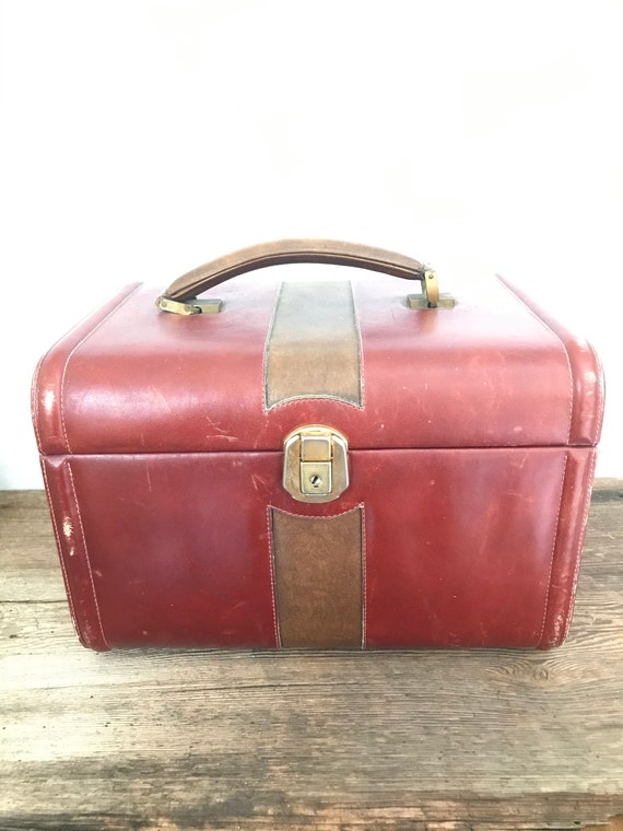 leather train case luggage