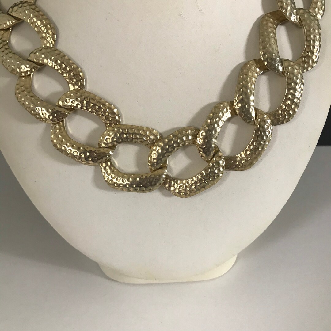 Vintage Chunky Gold Necklace Chain Link Costume Jewelry Gold Etsy