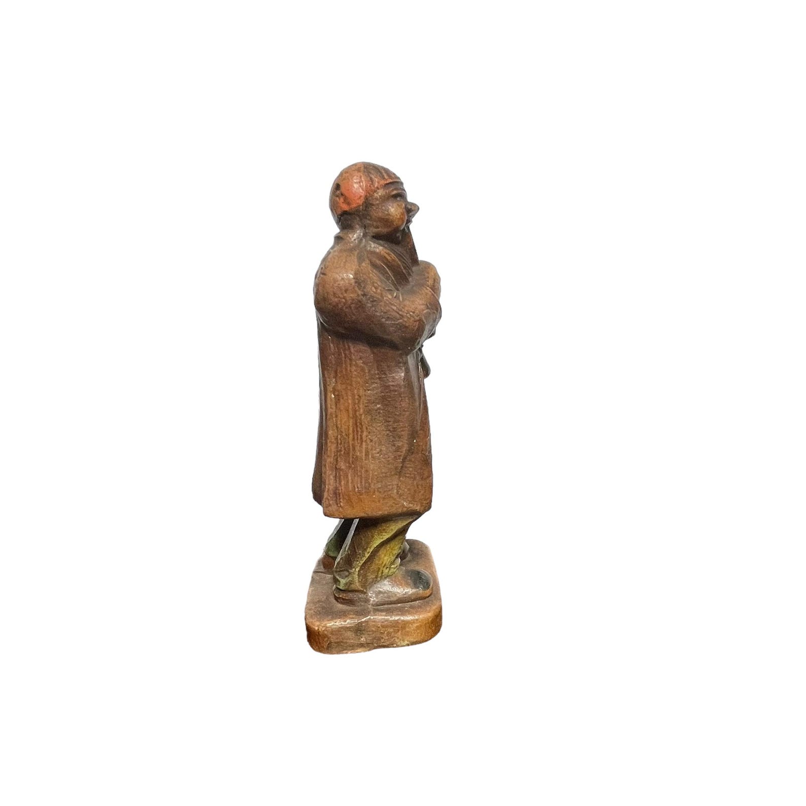 Vintage Wood Composite Carving: Old Man Playing Instrument - Etsy