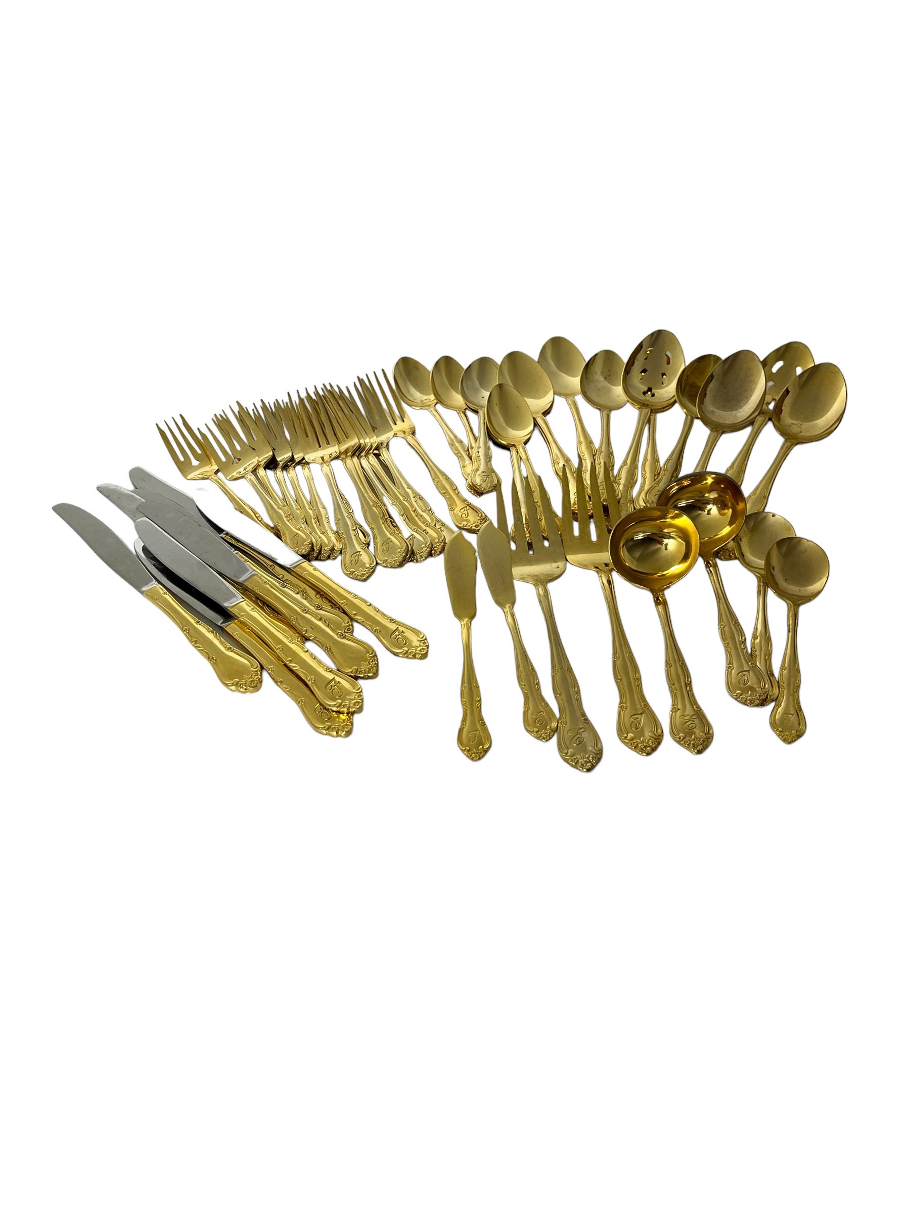 Baby Shower Party Favors Girl Gold Plated Stainless Steel Fork And