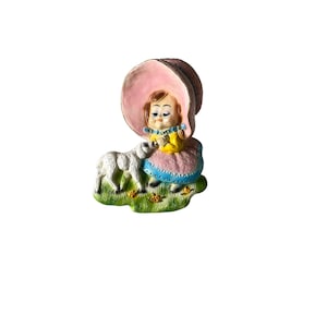 Vintage Mary Had a Little Lamb Plaster Wall Hanging - 3D Kids Decor