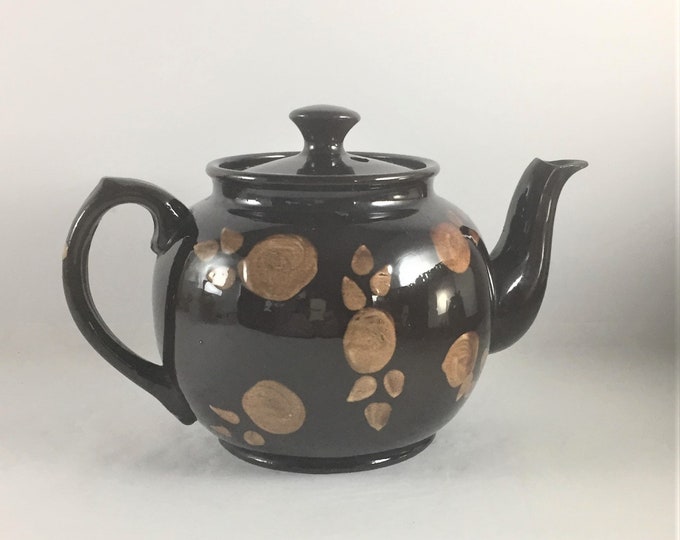 Vintage Brown Teapot Glazed Pottery Teapot 4 Cup Teapot Boho Etsy