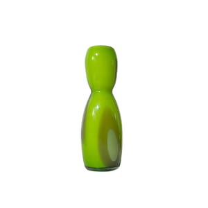Vintage Kelly Green Art Glass Vase: Slender Cased Glass Centerpiece