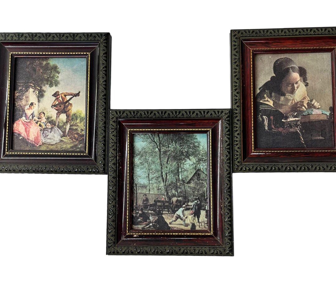 Vintage Wall Decor Set of Three Renaissance Framed Prints Etsy