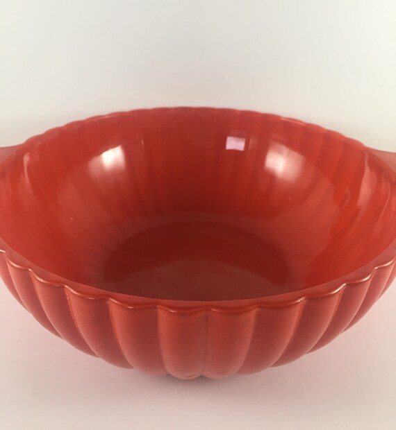 Red Bowl Glass Vintage Mixing Kitchen Serving 50