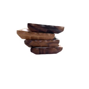 vintage nut bowl set of four teak candy dishes MCM poker night bowl vintage wooden four square MCM candy dishes square shaped bowls
