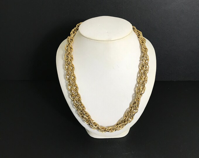 Vintage Chunky Gold Tone Chain Necklace Vintage Costume Jewelry Chain