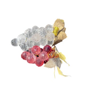 Vintage Trauben Trauben Set von zwei klaren und Cranberry Acryl Trauben zwei kleine Trauben Acryl Trauben dekorative Vintage Wein Shop Trauben