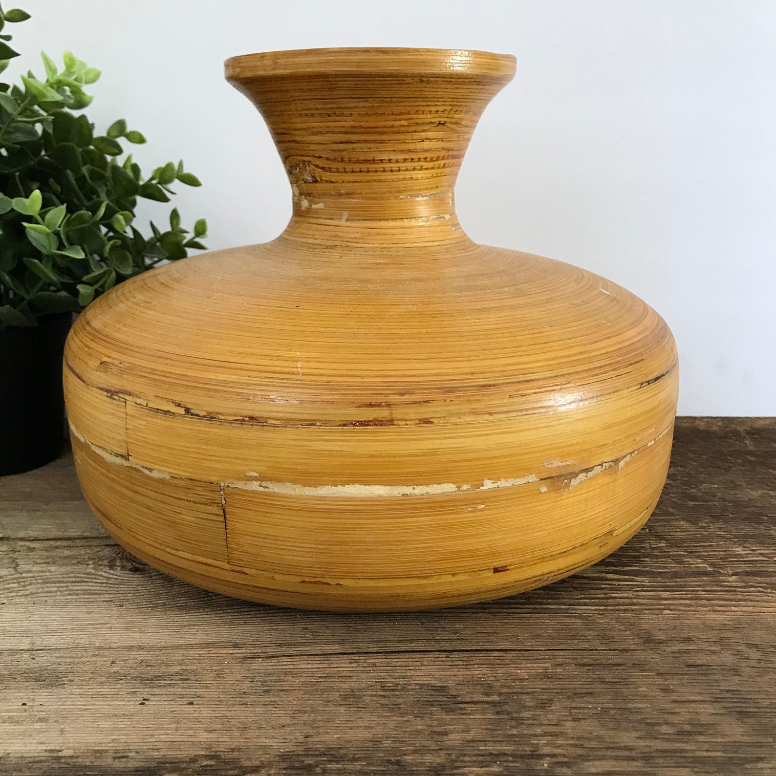 Vintage Reed Vase Large Cylinder Shaped Reed Tree Vase Vintage Etsy