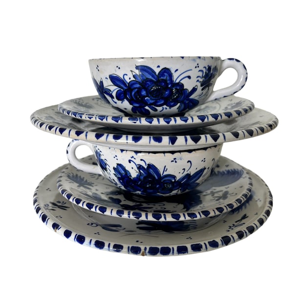 Blue and White Italian Pottery Plates - Etsy