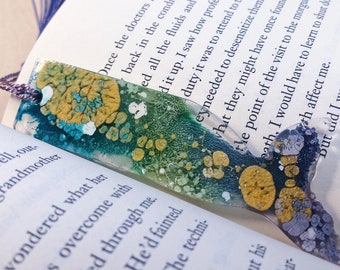 Purple, Blue, Green Ombre Resin Mermaid Tail Bookmark - SMALL