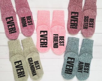 Beste Oma, Mutter, Schwester, Tante, Frau, Cousine, Freundin Ever Wollsocken - Geschenk für Mama, Geburtstag, Geschenk unter 10, Familiensocken, Osternest