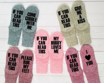 If You Can Read This Mom Wool Socks - mom gift, girlfriend gift, birthday gift, wife, gift under 10, wedding, anniversary, Easter basket