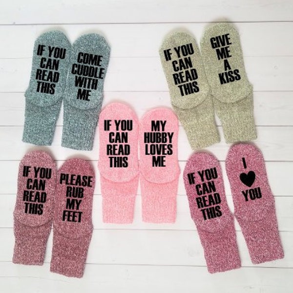 If You Can Read This Mom Wool Socks - mom gift, girlfriend gift, birthday gift, wife, gift under 10, wedding, anniversary, Easter basket