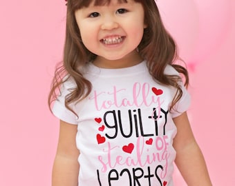 Totally Guilty of Stealing Hearts Shirt or Bodysuit - (0-24 months)(2T-16) Girls - valentines day, valentine, vday, heart breaker, love