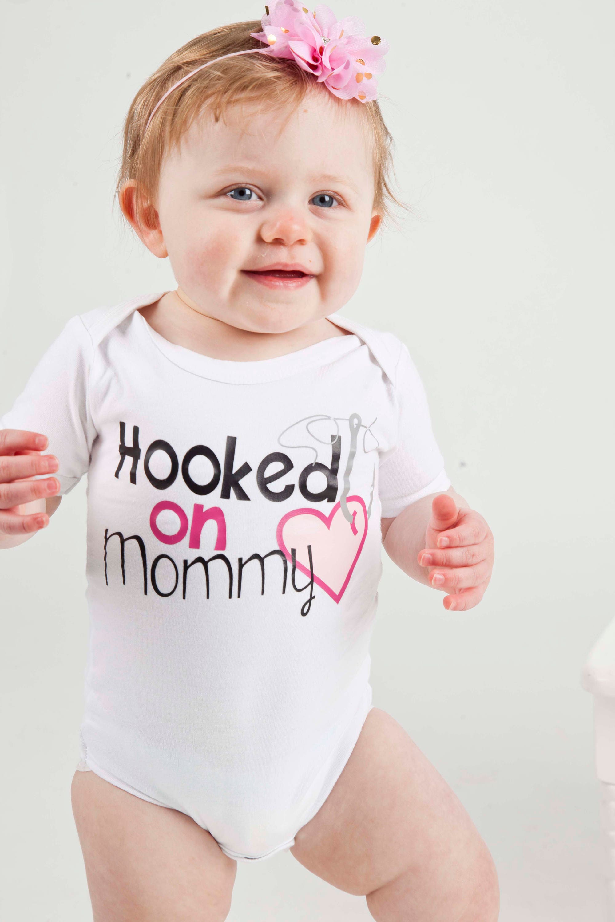 Hooked On Mommy Shirt Or Bodysuit 0 24 Months2t 16 Girls Etsy 