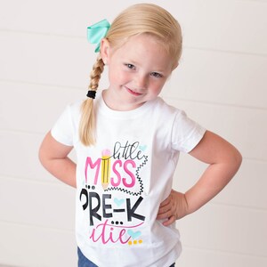 Little Miss Pre K Cutie Shirt or Bodysuit 0-24 months 2T-16 Girls pre-k, preschool, back to school, first day of school, school image 4