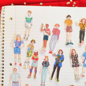 Stranger Things Paper Stickers Characters For planner, notebook, indoor use image 5