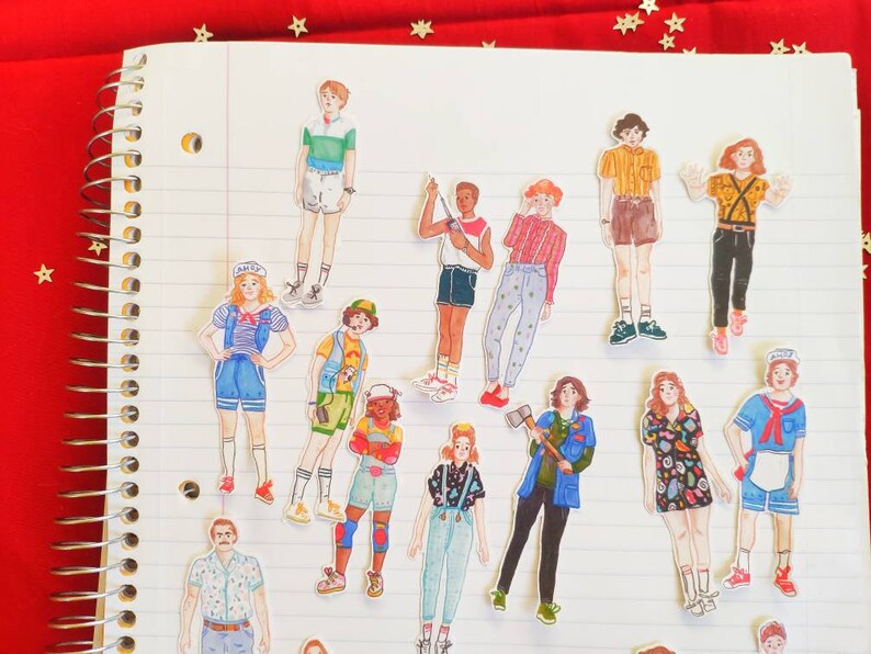 Pegatinas de papel de Stranger Things Personajes Para planificador, cuaderno, uso en interiores imagen 5