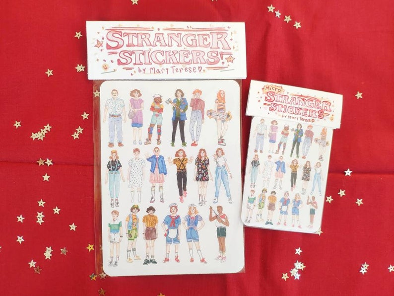 Stranger Things Paper Stickers Personaggi Per planner, notebook, uso interno immagine 6