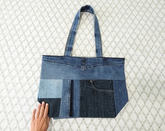 Denim Large Market Tote Bag