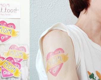 3 Temporary Mom tattoos - perfect Mother's Day surprise!