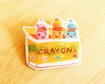 Happy Little Crayons - Handcrafted pin