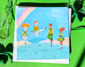 Cute Irish Dancers Greeting Card - st Patrick's Day