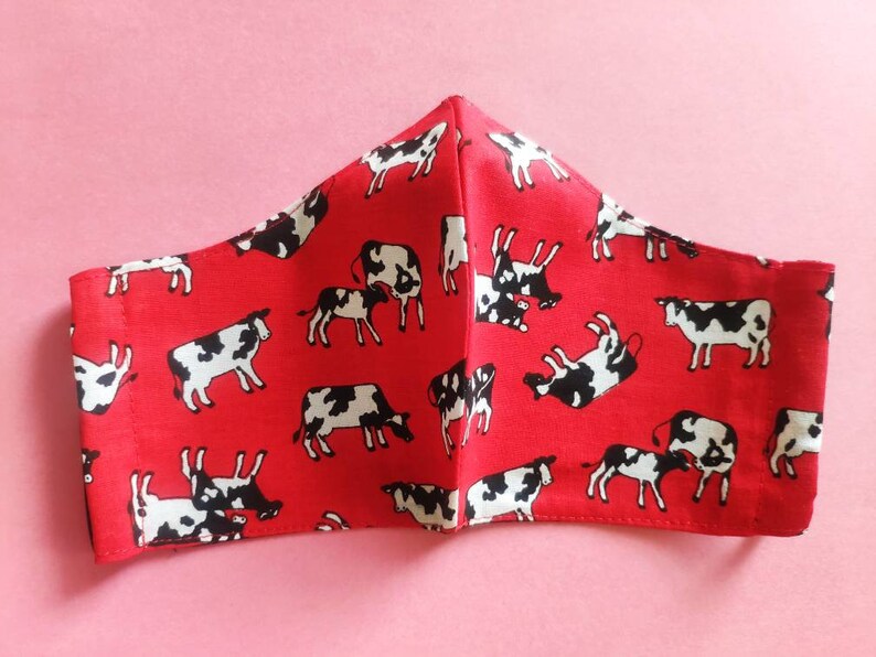 ChickfilA Red Cow Face Mask soft washable 100 percent Etsy