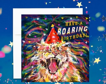 Have a Roaring Birthday! - Cute birthday card for kids and adults