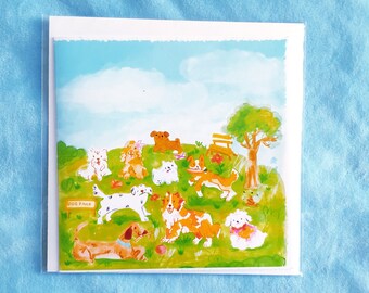 Cute Dog Greeting Card - Dog park!