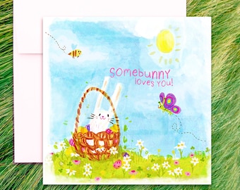 Some Bunny Loves You! Easter Greeting Note Card