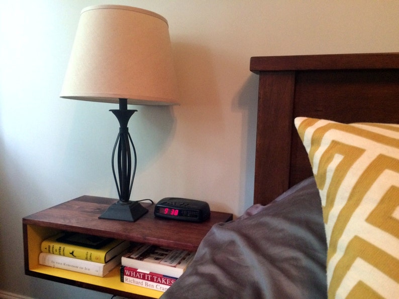 Floating Nightstand / Charging Station, to Be Used Next to a Bed or in