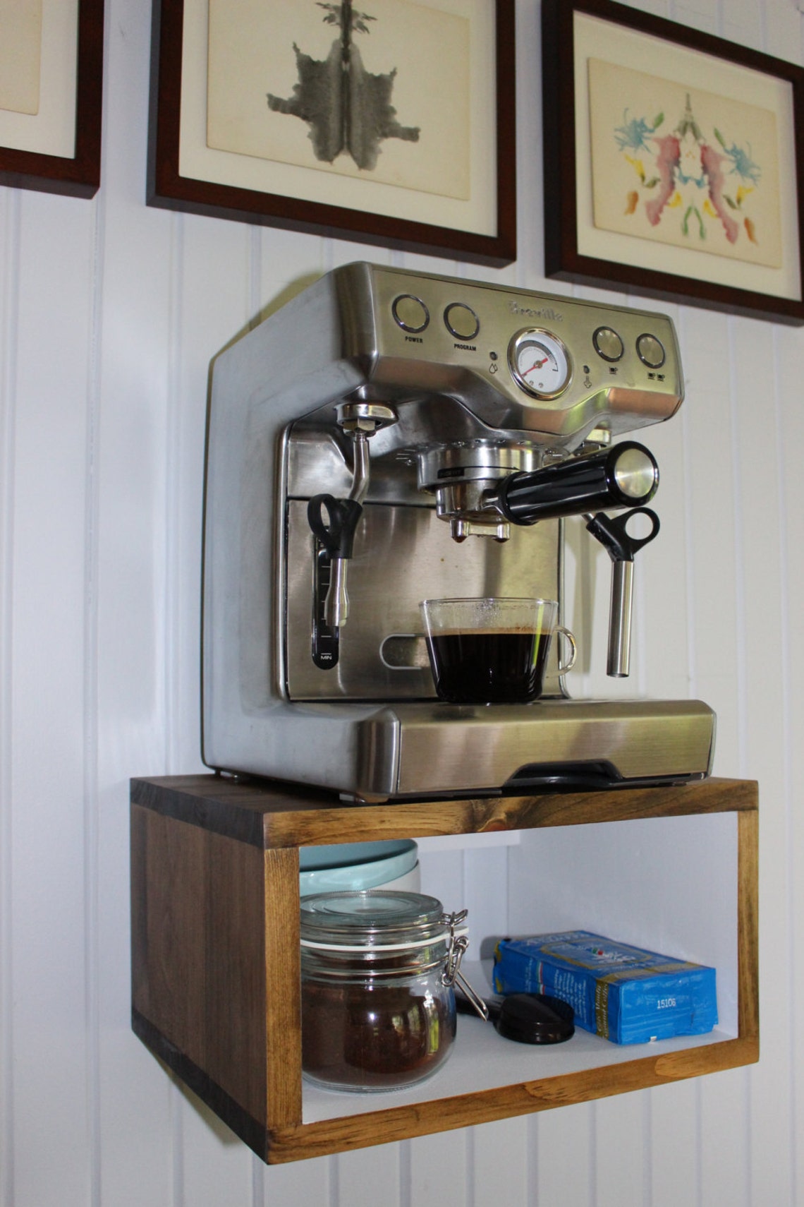 Floating Espress Machine Shelf / Stand / // Coffee Machine