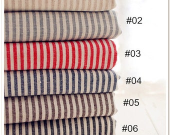 Classic Stripe Fabric Navy Stripe Fabric Stripe Linen Fabric Linen Cotton Fabric for Cloth Home Decor 1/2 yard f64