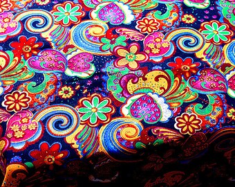 Bohemian Style Linen Cotton Fabric Colorful BOHO Fabric for Cloth Curtain Quiltting Home Decor 1/2 yard f136