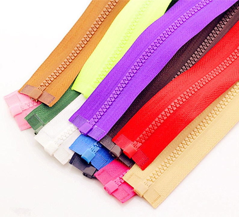 27 Inches Molded Plastic Zippers Colorful Separating Zippers Etsy