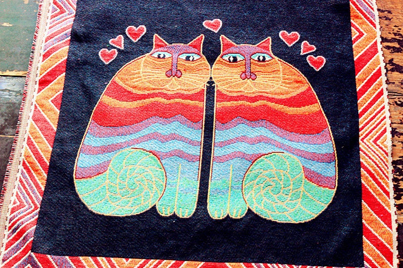 Cat Fabric Linen Cotton Fabric Cats Lover Fabric Pillow Etsy