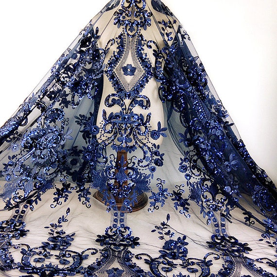 Navy Blue Flower Lace Black Lace Fabric Sequins Floral Embroidered Lace Wedding Bridal Lace Fabric Dress Gauze Tulle L265 - Etsy Navy Blue Flower Lace Black Lace Fabric Sequins Floral Embroidered Lace Wedding Bridal Lace Fabric Dress Gauze Tulle L265 - Etsy