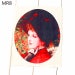 Ladies Fabric Hand Printed Vintage Victorianism Lady Fabric Cotton Linen Fabric Bag Case Fabric One Panel 6"X8" (15cm X 20cm) h101