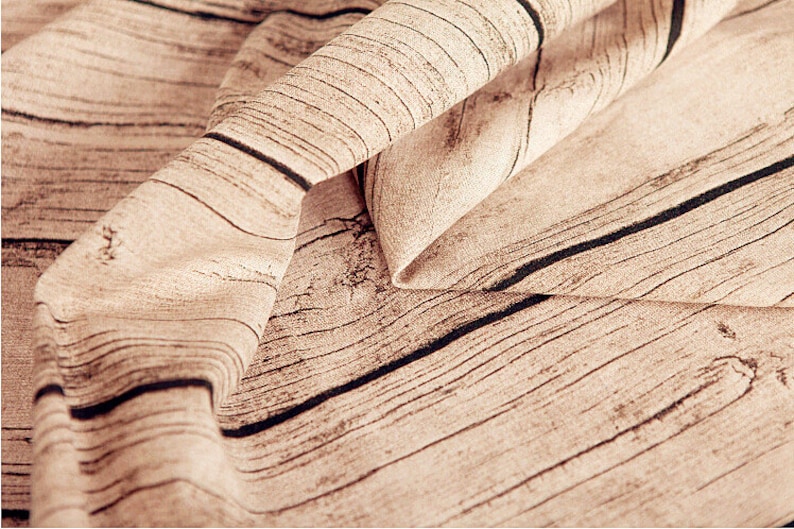 Vintage Wood Grain Linen Cotton Fabric Retro Tree Bark Fabric Etsy