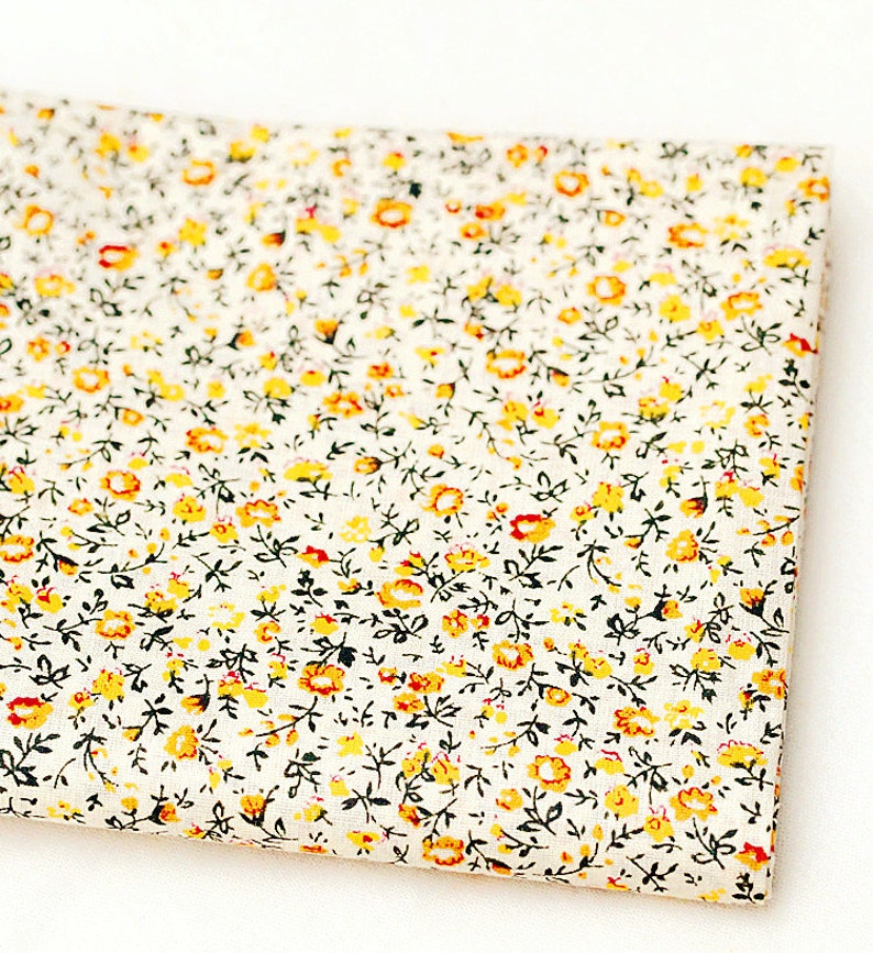 Yellow Fabric Yellow Series Bundle Flowers Polka Dots Fabric Etsy