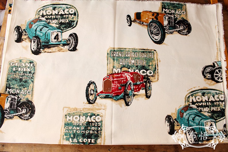 Retro Cars Cotton Fabric Vintage Cars and Trucks Fabric for Etsy