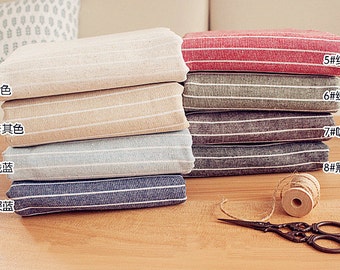 Stripe Fabric Cotton Linen Stripe Fabric Linen Cotton/ Linen Fabric Navy Denim for Cloth Home Decor 1/2 yard f96