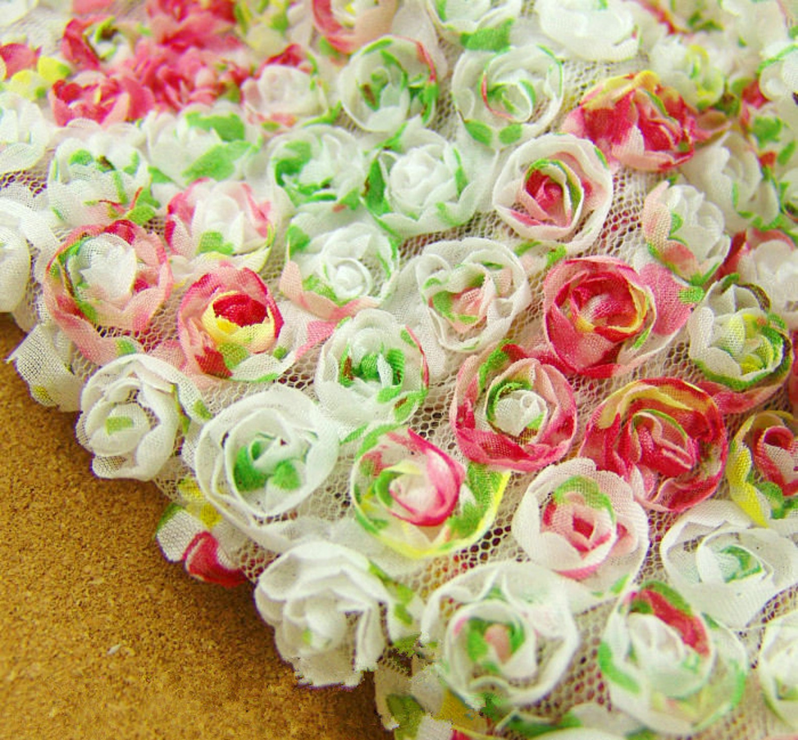 Colorful Rose Flower Lace Fabric 3D Flower Lace Chiffon Etsy