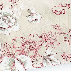 Large Peony Fabric Cotton Linen Fabric Shabby Chic Flower Fabric,Floral Fabric for Cloth Curtain Quiltting Home Decor 1/2 yard f42a