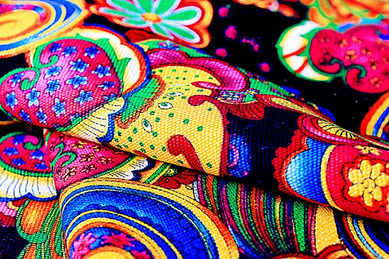 Bohemian Style Linen Cotton Fabric Colorful BOHO Fabric for Etsy UK