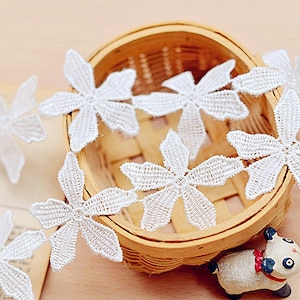 2 yards Flower Lace Trim White Floral Venice Lace Bridal Lace Trim Width 6cm for Wedding Headware Sewing Crafting Scrapbooking r74
