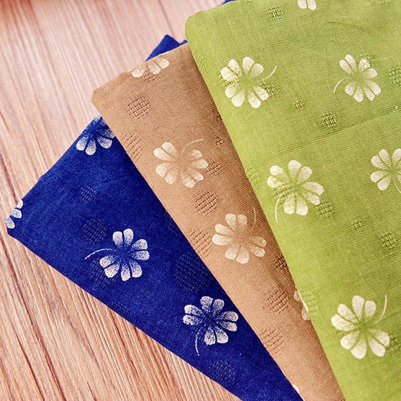 Japanese Fabric Cotton Linen Fabric Kimono Fabric Four Leaf Etsy